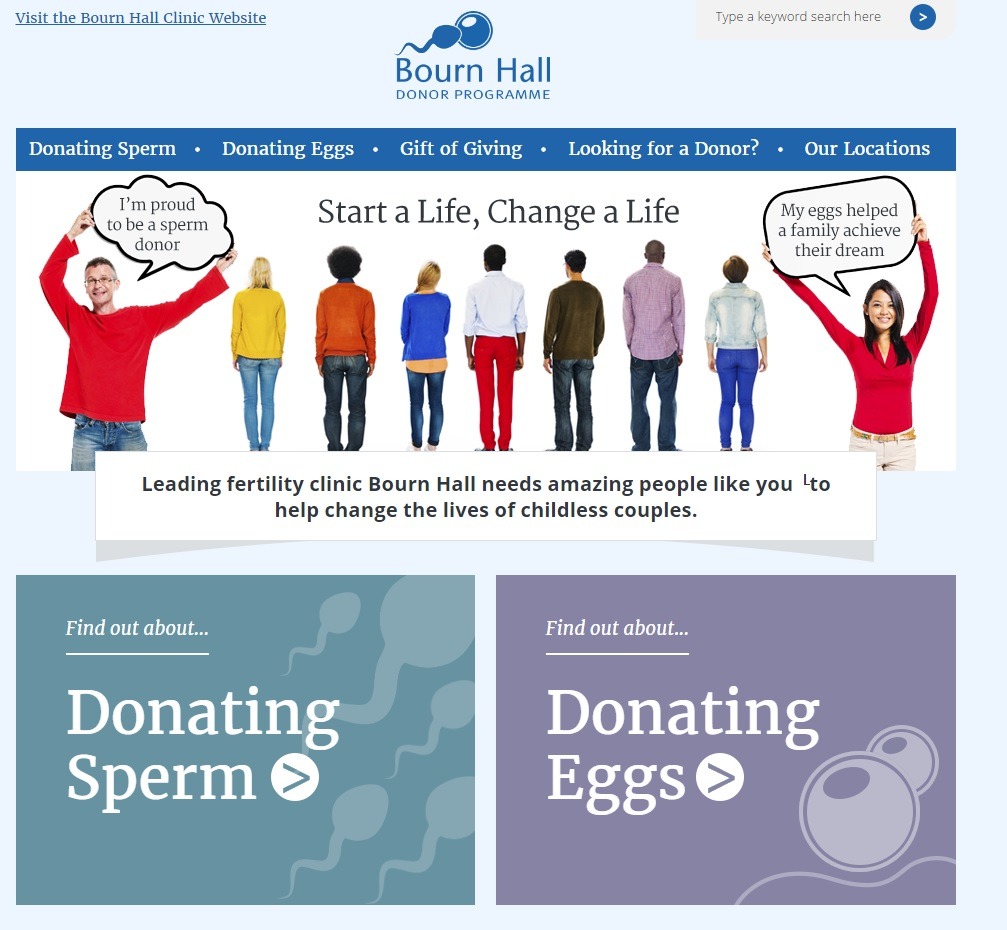 Bourn Hall donor website - market research