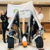 Belinda Clarke of Agri-Tech East and Sam Watson Jones from Small Robot Company reveal Harry at REAP 2018